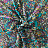 Sur Multicolor Burnout Stretch Velvet Fabric - Multicolor Burnout, 60" Width, 4-Way Stretch, 250 GSM (1 Yard)