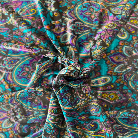 Sur Multicolor Burnout Stretch Velvet Fabric - Multicolor Burnout, 60" Width, 4-Way Stretch, 250 GSM (1 Yard)