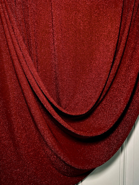 Stretch Metallic Lurex Knit Burgundy