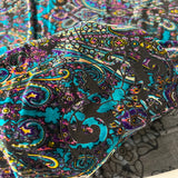Sur Multicolor Burnout Stretch Velvet Fabric - Multicolor Burnout, 60" Width, 4-Way Stretch, 250 GSM (1 Yard)