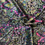 Burnout Stretch Velvet Fabric Multicolor