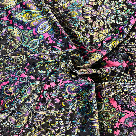 Burnout Stretch Velvet Fabric Multicolor