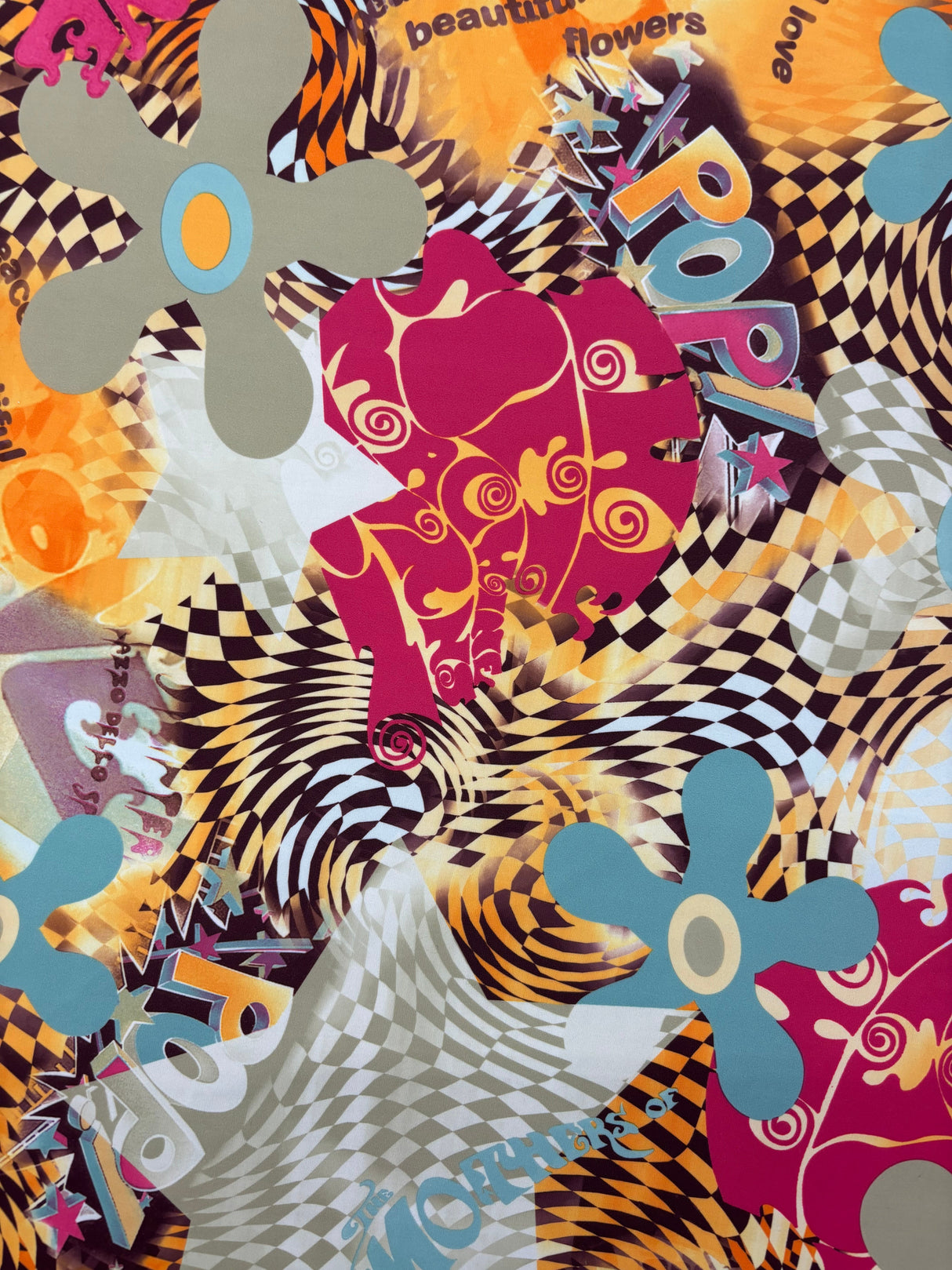 Pop Abstract Print Spandex Fabric - Abstract Print, 58"/60" Width (1 Yard)