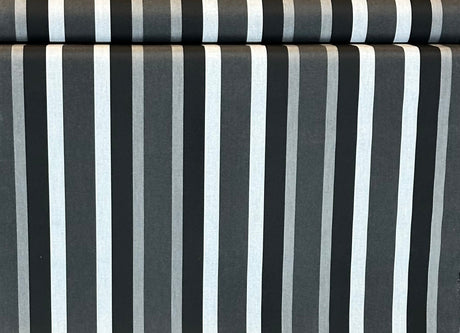 Sunbrella Shade Solution Dyed Acrylic Fabric - Black Vertical Stripes, 47" Width (By The Yard)