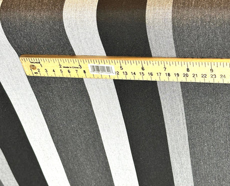 Sunbrella Shade Solution Dyed Acrylic Fabric - Black Vertical Stripes, 47" Width (By The Yard)