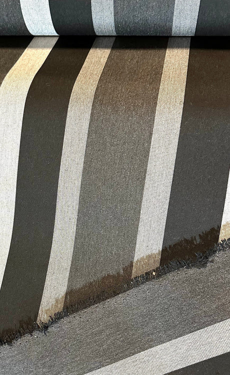 Sunbrella Shade Solution Dyed Acrylic Fabric - Black Vertical Stripes, 47" Width (By The Yard)