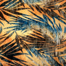 Palm Tree Floral Burnout Stretch Velvet Spandex Fabric - Blue Tie Dye, 60" Width (1 Yard)