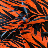 Palm Tree Floral Burnout Stretch Velvet Spandex Fabric - Blue Tie Dye, 60" Width (1 Yard)