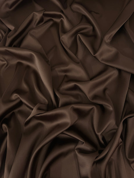 Chocolate Brown Stretch Crepe Back Satin