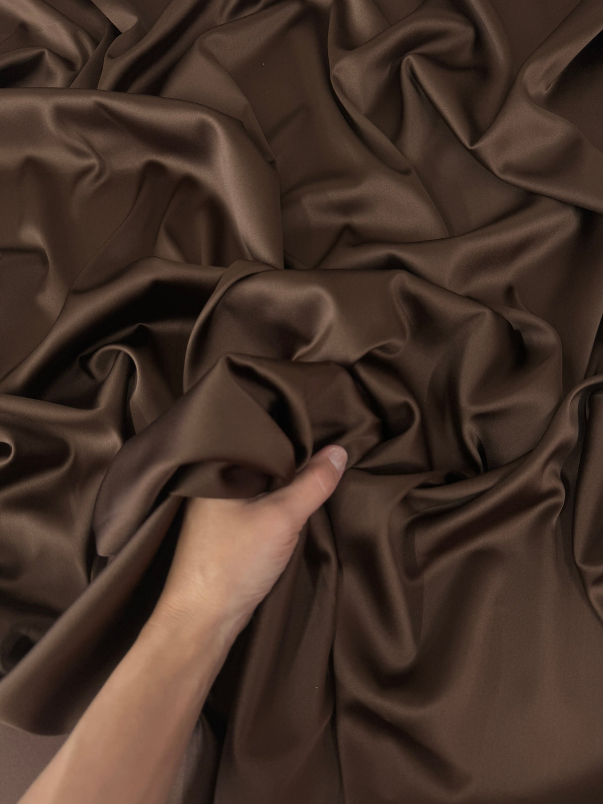 Chocolate Brown Stretch Crepe Back Satin