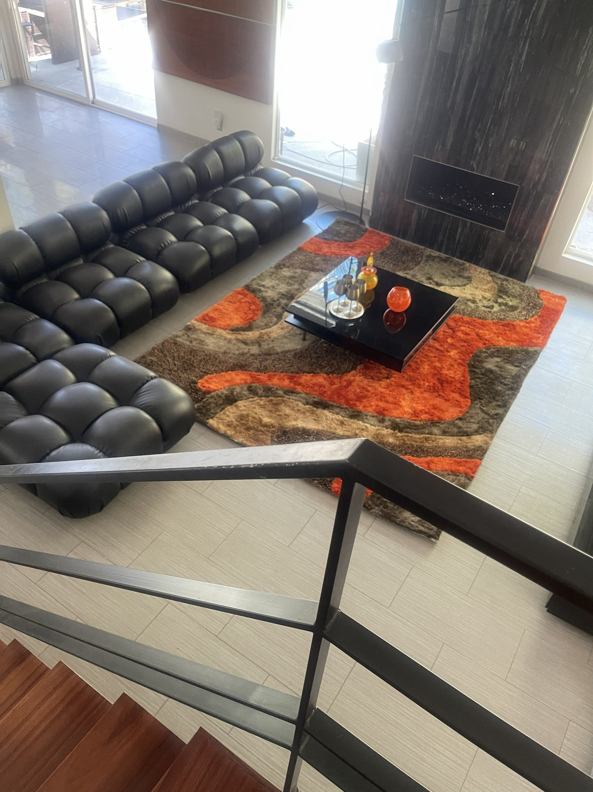 Luxury Shag Viscose Shiny Design Plush Area Rug Carpet - Polyester Shag Rug, Multi Color Pattern, 2" Pile Approx, 7'6" X 10'3" (1 Rug)
