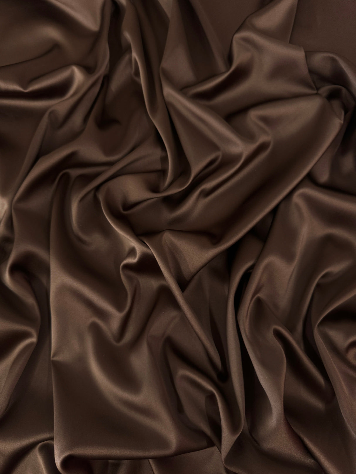 Chocolate Brown Stretch Crepe Back Satin