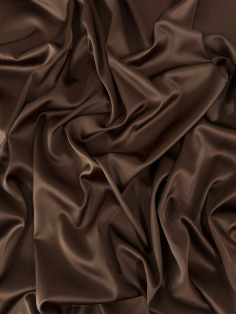 Chocolate Brown Stretch Crepe Back Satin