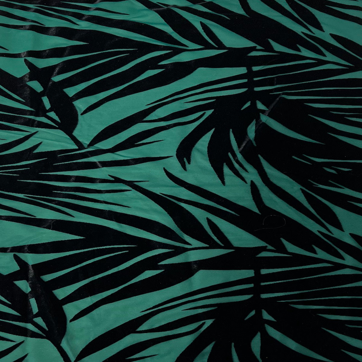 Palm Tree Floral Burnout Stretch Velvet Spandex Fabric - Blue Tie Dye, 60" Width (1 Yard)