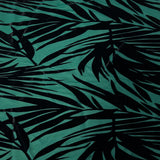 Palm Tree Floral Burnout Stretch Velvet Spandex Fabric - Blue Tie Dye, 60" Width (1 Yard)