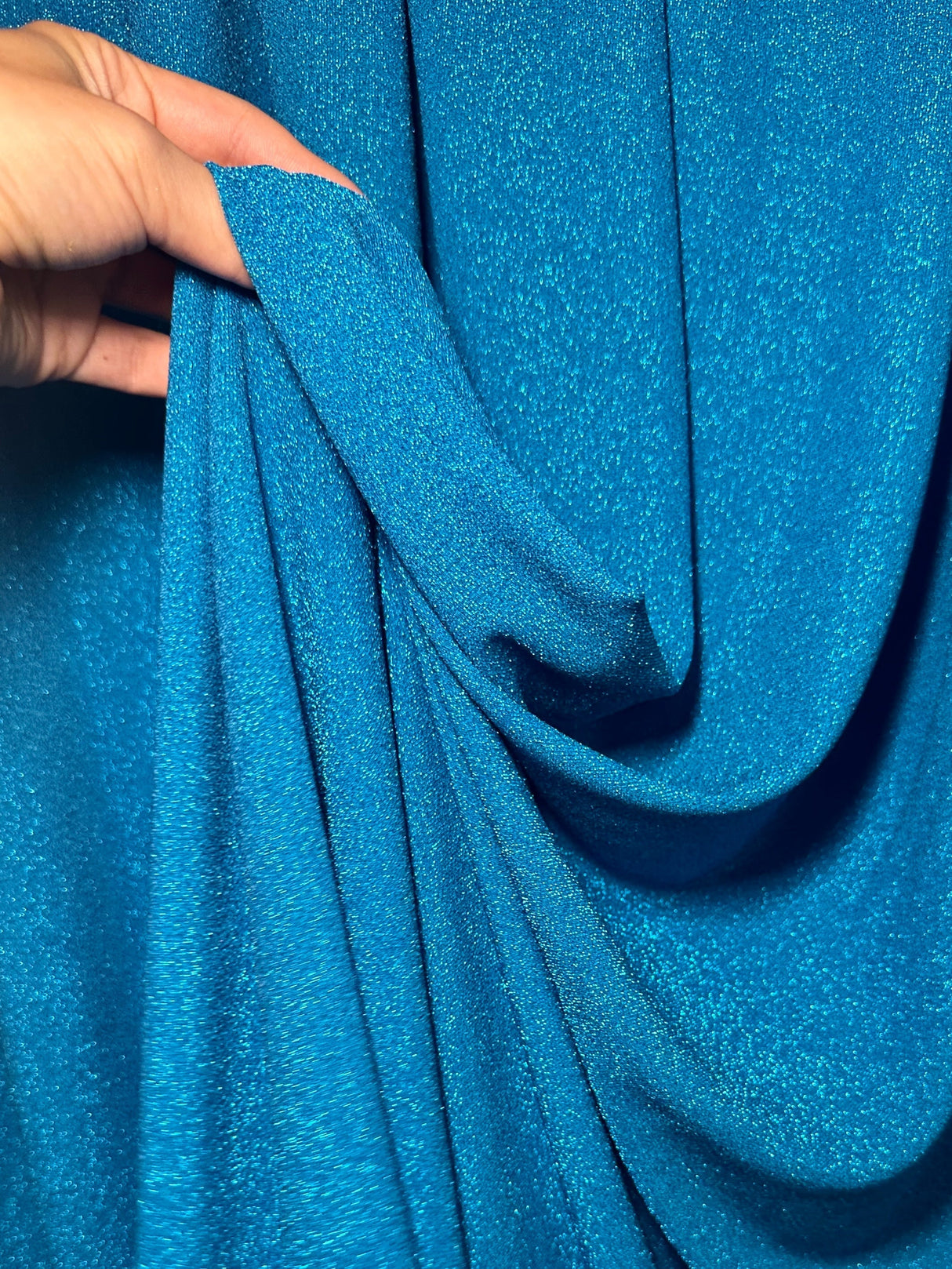 Turquoise Metallic Lurex Knit