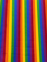1" Stripe LGBTQ Pride Polyester Cotton Broadcloth Fabric - Horizontal Stripes, 59/60" Width (1 Yard)