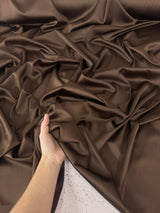 Chocolate Brown Stretch Crepe Back Satin