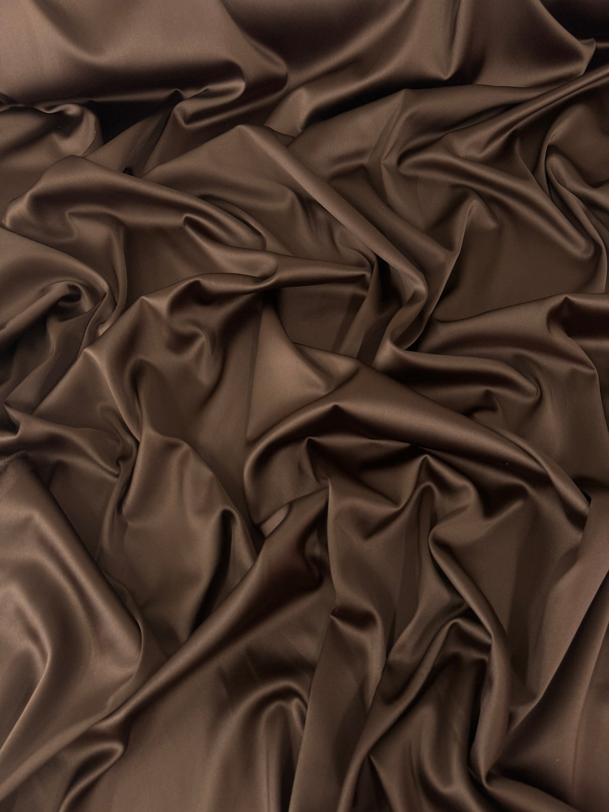 Chocolate Brown Stretch Crepe Back Satin
