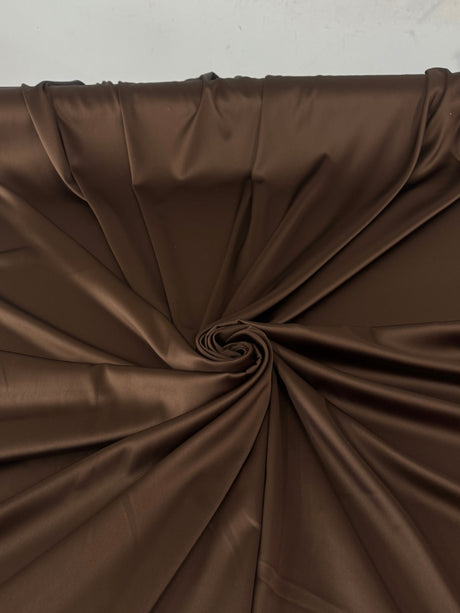 Chocolate Brown Stretch Crepe Back Satin