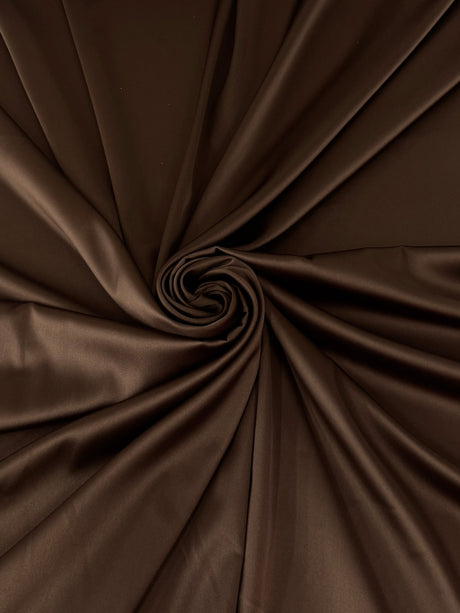 Chocolate Brown Stretch Crepe Back Satin