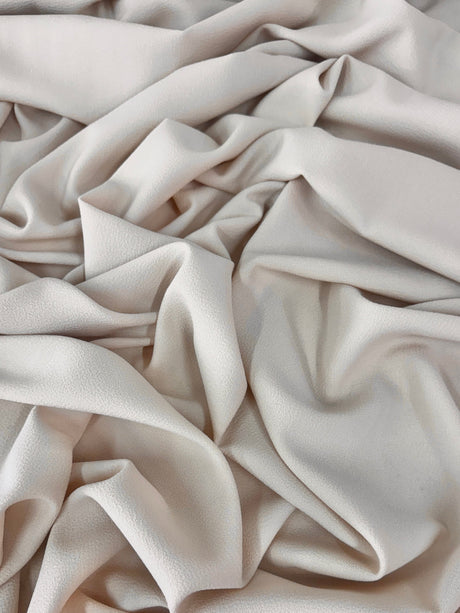 Cream Bubble Textured Stretch Crepe