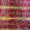 Snakeskin Printed Stretch Velvet Spandex Fabric - Red, Snakeskin Print, 60" Width (1 Yard)