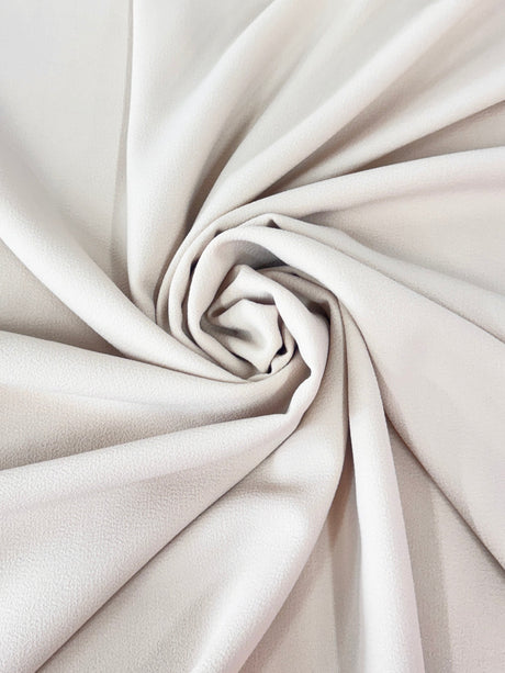 Cream Bubble Textured Stretch Crepe