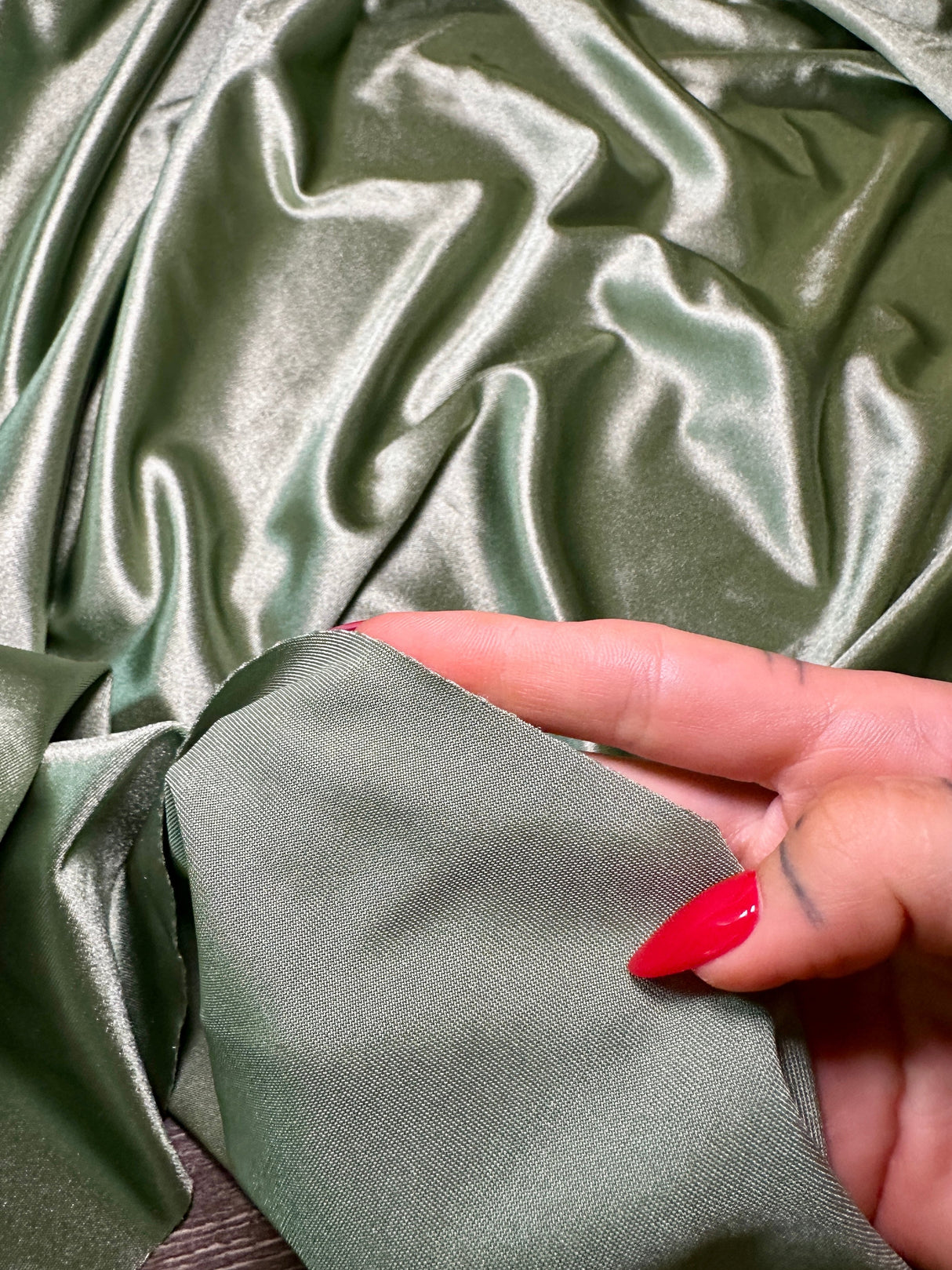 Shiny Nylon Spandex Sage Green