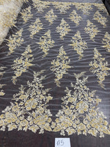 Beaded Sequined Lace Fabric