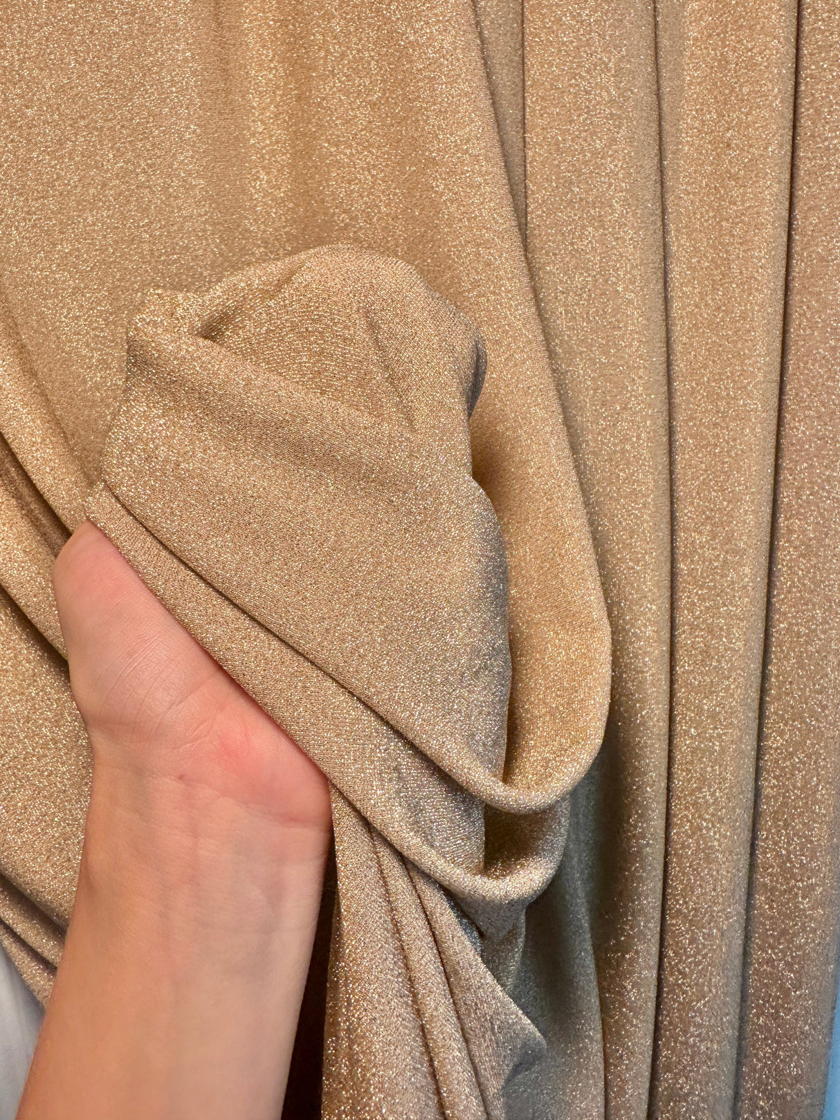 Gold Champagne Stretch Lurex Knit