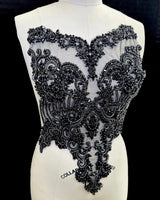 Black Rhinestone Bodice Applique