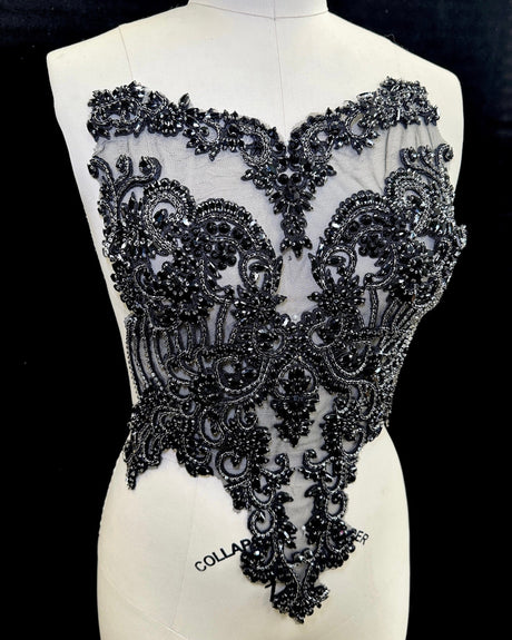 Black Rhinestone Bodice Applique