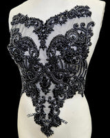 Black Rhinestone Bodice Applique