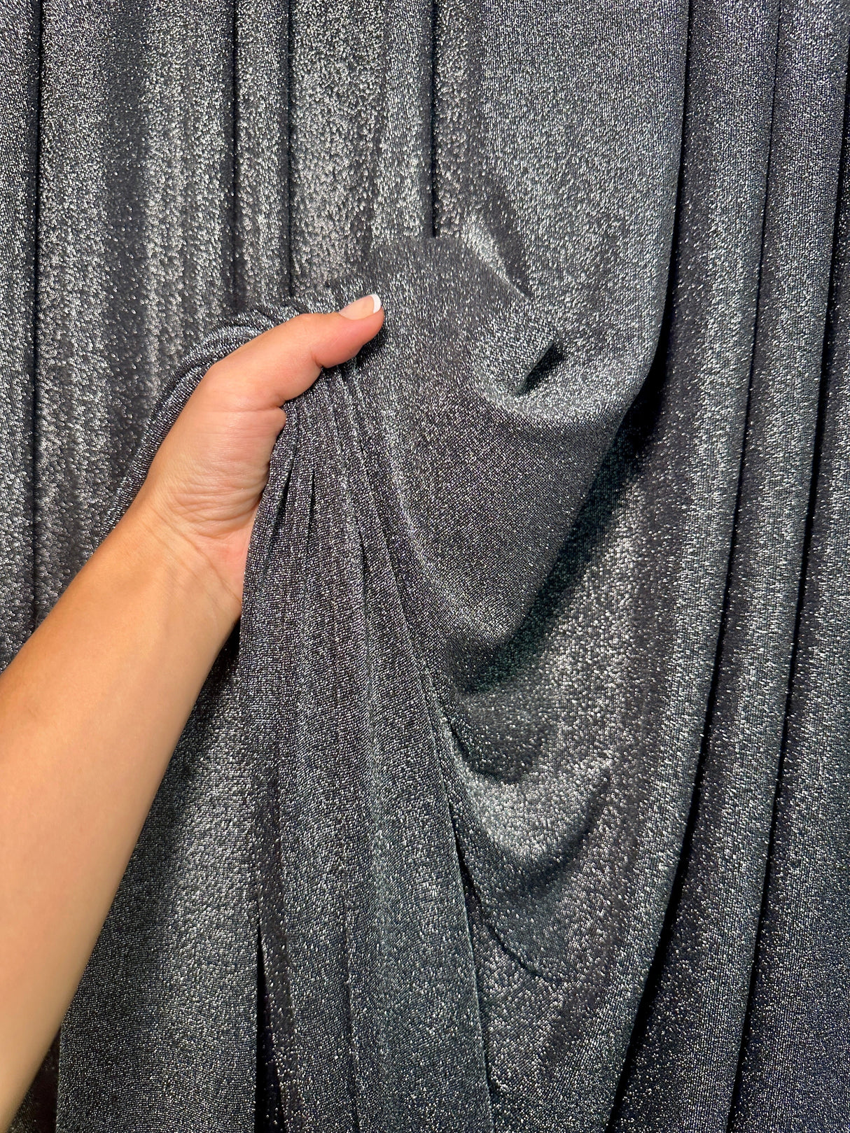 Silver Spandex Lurex Knit