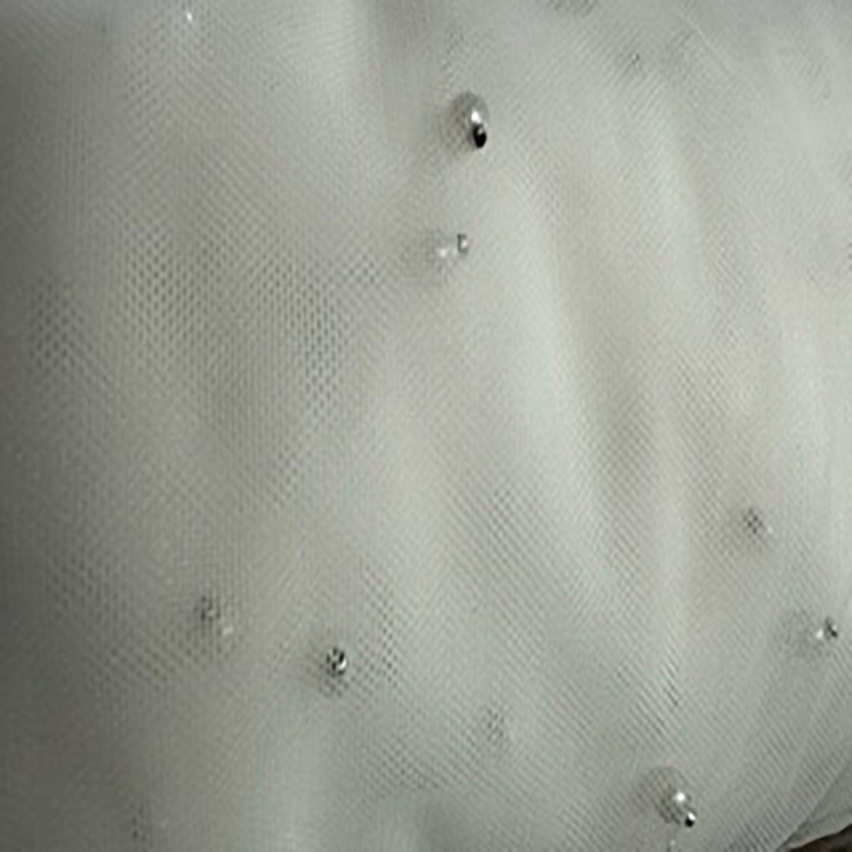 Polyester Mesh Fabric with Sewn Pearls White 52"
