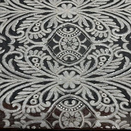 Polyester Mesh Fabric Victorian Sequin Lace Ivory 50"