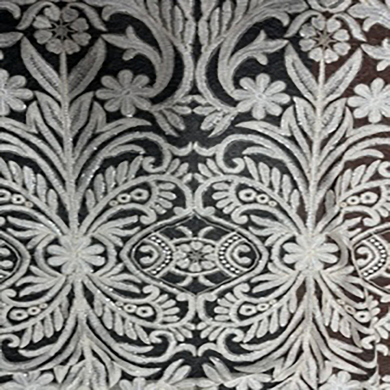 Polyester Mesh Fabric Victorian Sequin Lace Ivory 50"