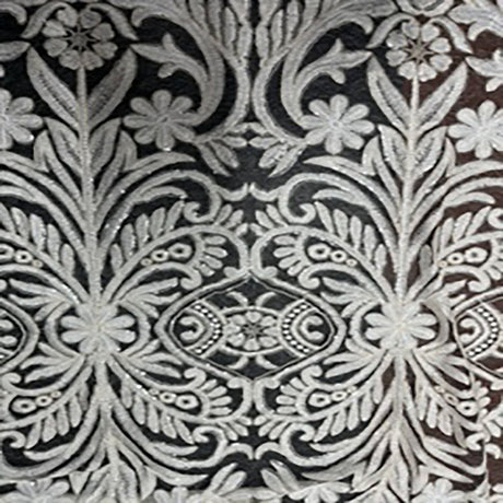 Polyester Mesh Fabric Victorian Sequin Lace Ivory 50"
