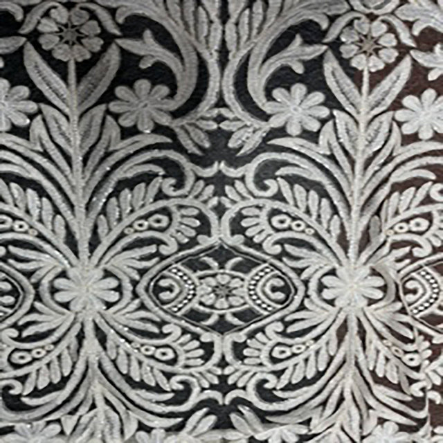Polyester Mesh Fabric Victorian Sequin Lace Ivory 50"