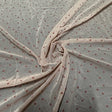 Polyester Spandex Flocked Mesh Fabric Champagne