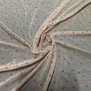 Polyester Spandex Flocked Mesh Fabric Champagne