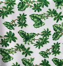 Emerald Jungle Peachskin Polyester Fabric - Palm Tree And Monstera Print, 45" Width (1 Yard)