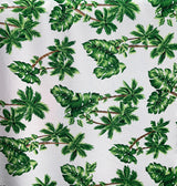 Emerald Jungle Peachskin Polyester Fabric - Palm Tree And Monstera Print, 45" Width (1 Yard)