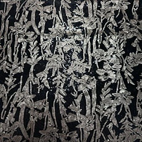 Polyester Mesh Sequin Fabric Black 50" Width