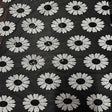 Polyester Mesh Fabric Daisy Sequin Black White 50"
