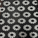 Polyester Mesh Fabric Daisy Sequin Black White 50"