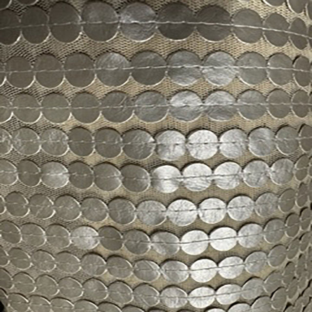 Polyester Mesh Faux Leather Fabric Antique Gold 50"