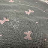 Polyester Mesh Bow Flocked Fabric Pink 50" Width