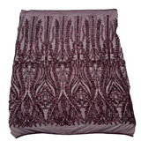 Anault Damask Stretch Sequins Nylon Spandex Mesh Fabric - Damask Sequins, 60" Width, 4-Way Stretch (1 Yard)